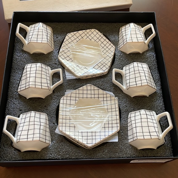 New 12 Piece Coffee Me Aramco Imports Espresso demitasse Coffee cup & saucer Set - Picture 9 of 9